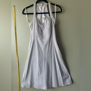 LOFT Black and White Striped Halter-neck dress NWT Size 0P
